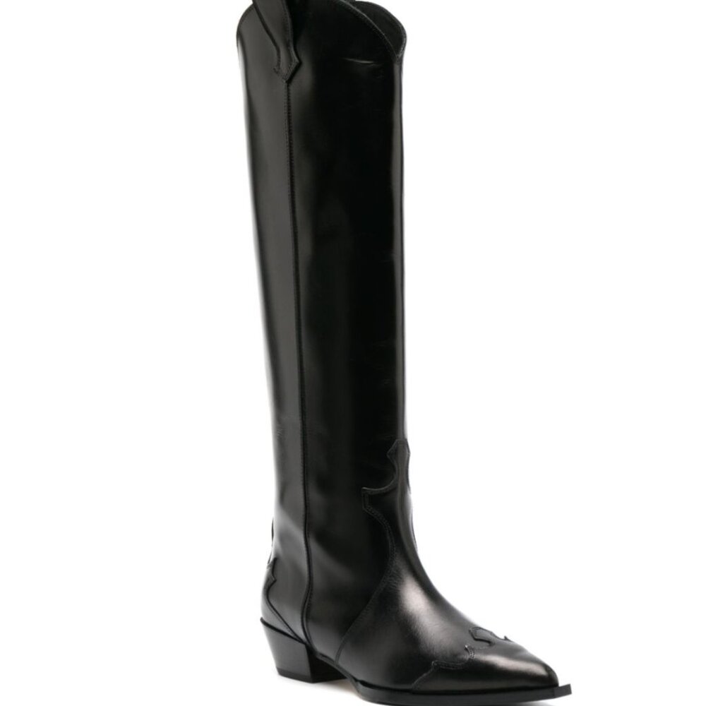Aeyde 50mm pointed-toe knee boots